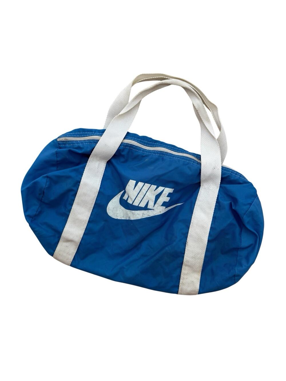 Vintage 70’s/80’s NIKE Nylon Gym Bag Carry On Mini Duffle Sky Blue White U.N.C.